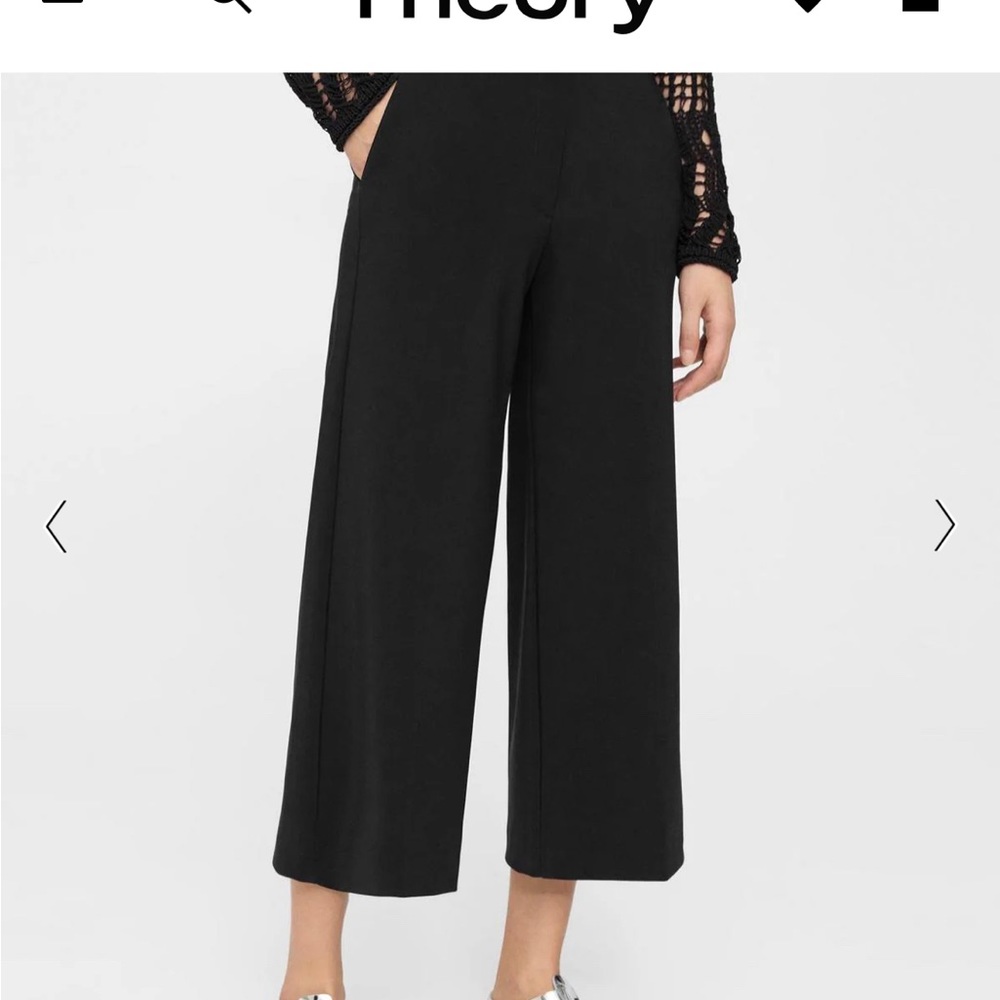 THEORY WIDE LEG CROP PANT